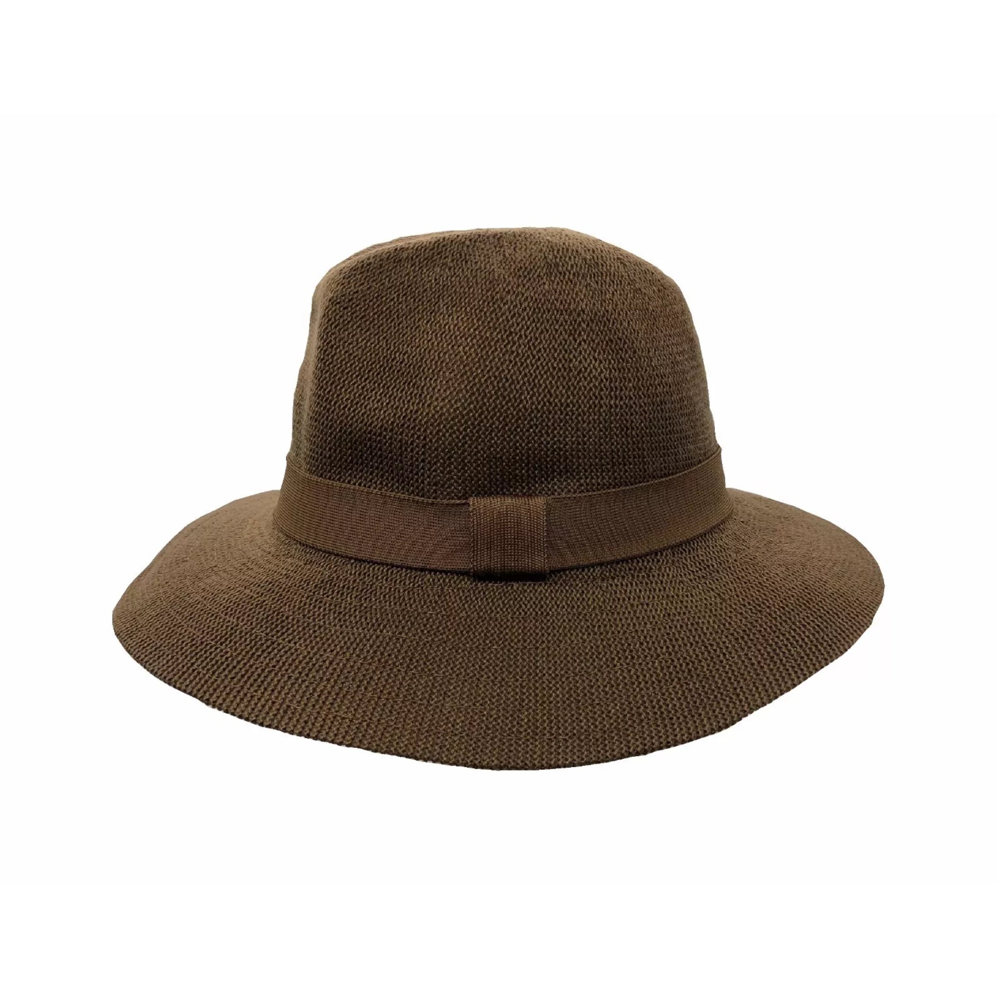 Foldable Jacaru Traveller hat in brown with wide brim and classic travel-friendly design
